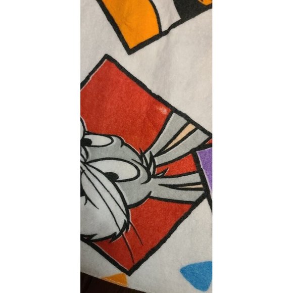 Vtg Looney Tunes Laughing Faces 85 X 56 Blanket Bugs Bunny Taz Tweety Sylvester - Picture 3 of 16
